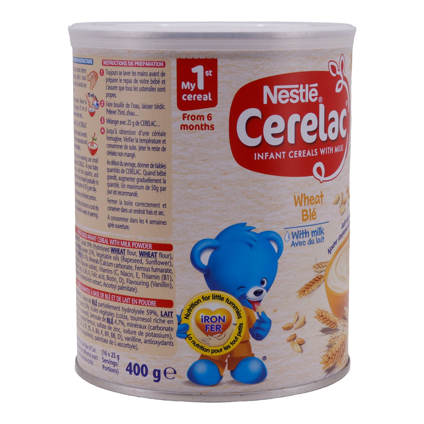 Nourriture pour bébé Nestlé | Cerelac Blé avec lait | Dès 6 mois | 400 g