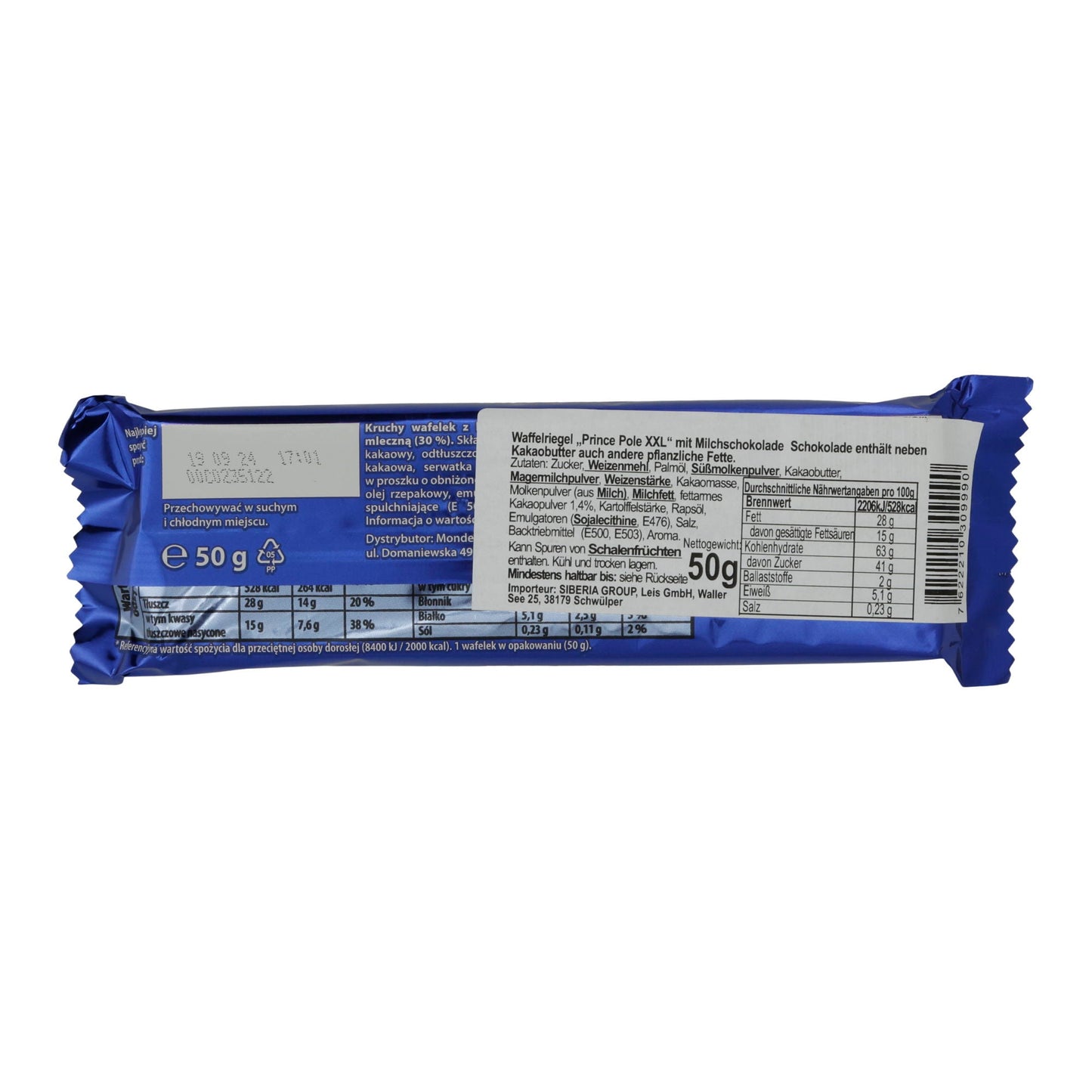 Waffelriegel Prince Polo XXL Mleczne | Keks | Milchschokolade | 50 g OLZA