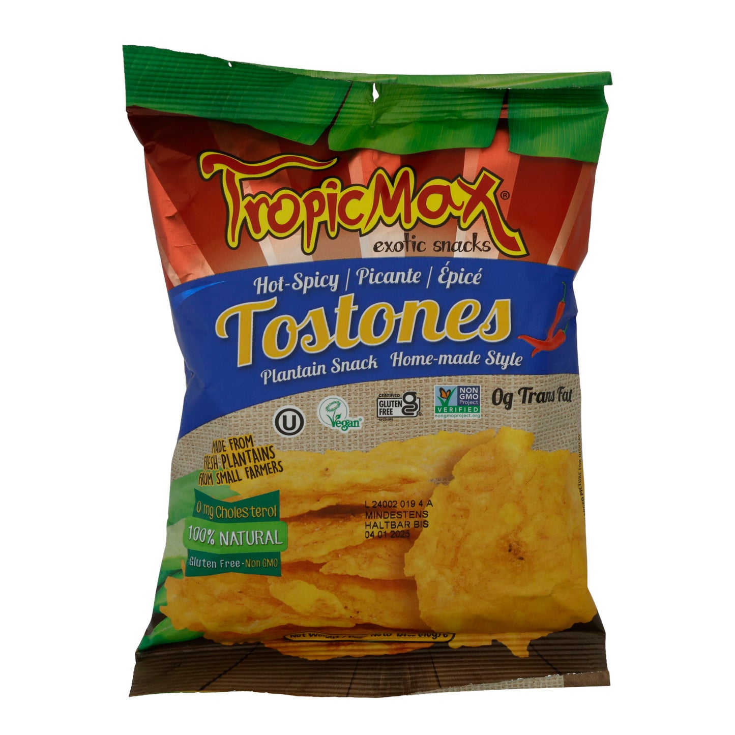 Tostones Hot-Spicy TropicMax | Kochbananenchips | Scharf | 57 g