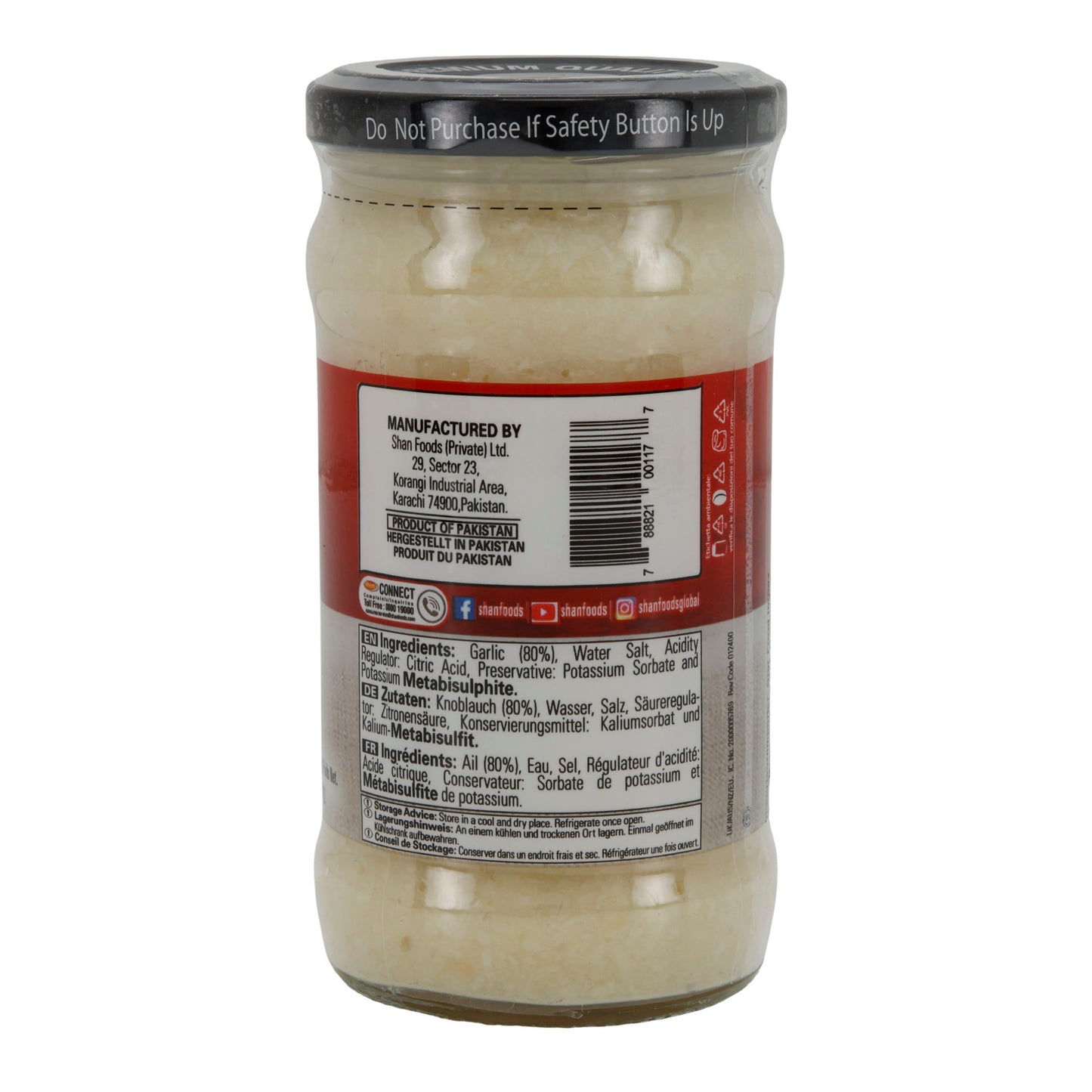 Knoflookpasta Shan | Garlic Paste | van verse knoflook | 310 g glas