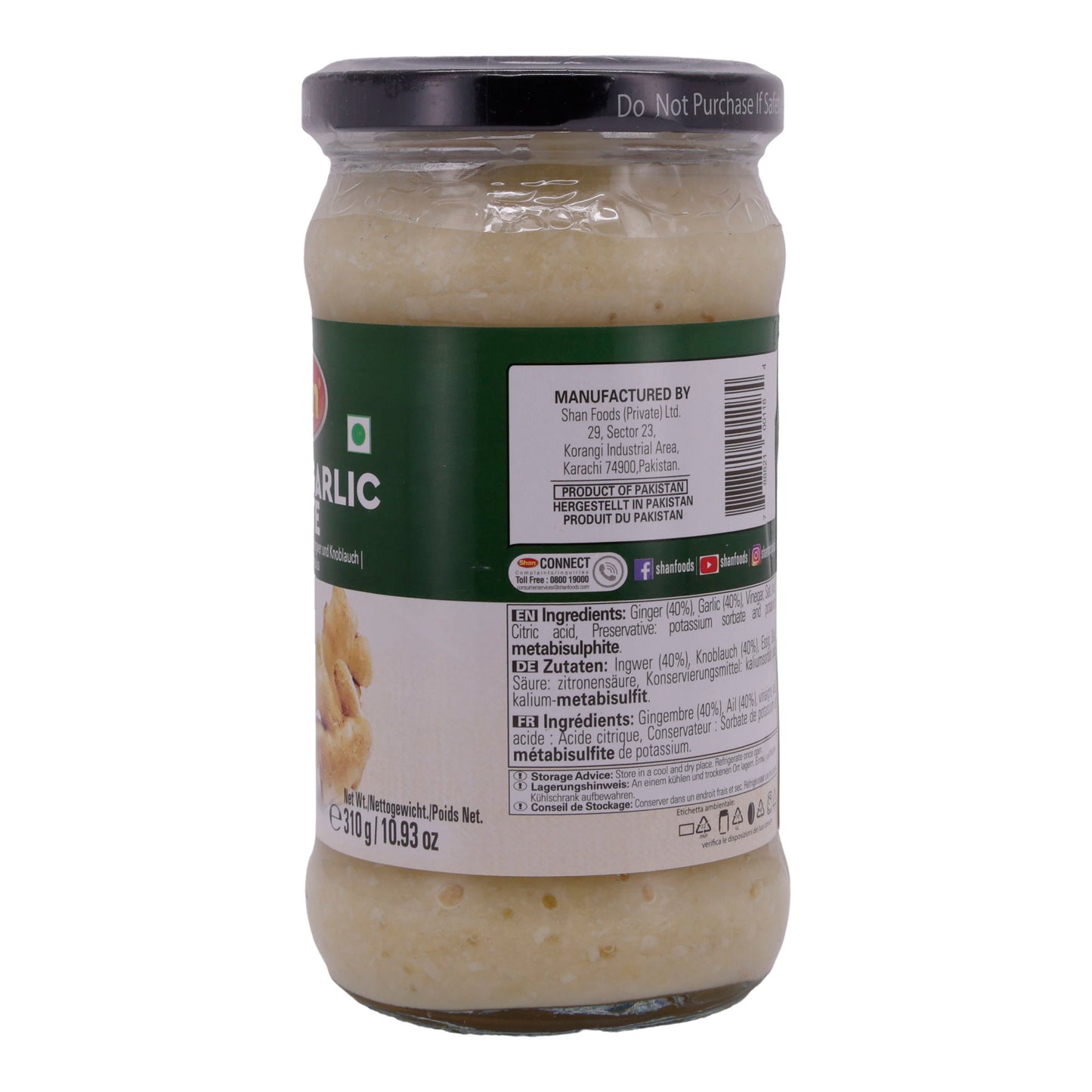 Pasta di zenzero e aglio Shan | Miscela pratica | A base di zenzero e aglio | 310 g