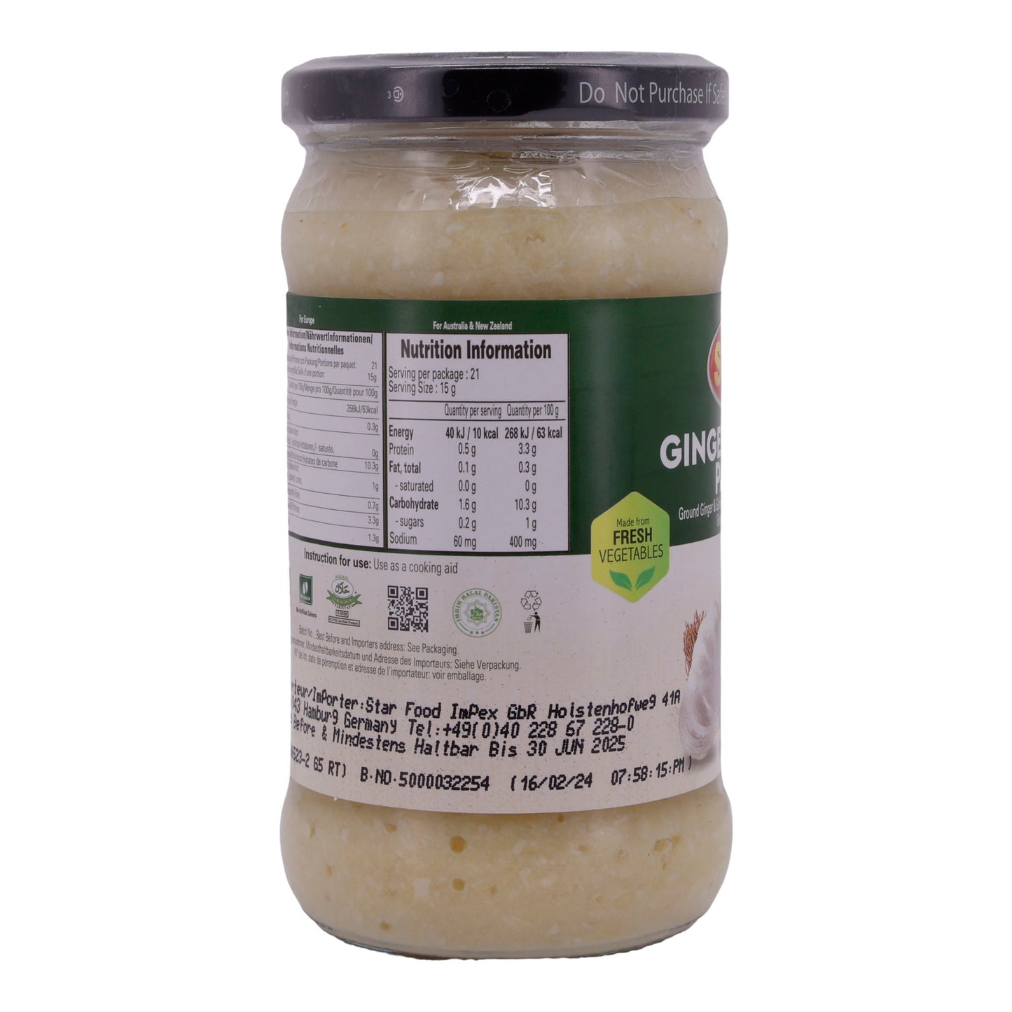 Pasta di zenzero e aglio Shan | Miscela pratica | A base di zenzero e aglio | 310 g