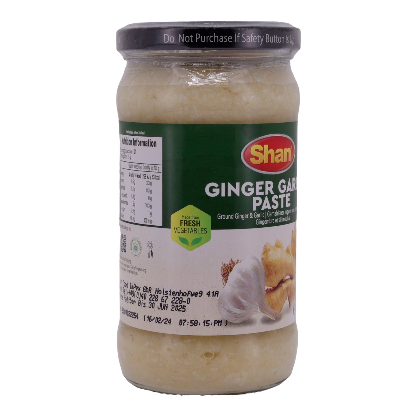 Pasta di zenzero e aglio Shan | Miscela pratica | A base di zenzero e aglio | 310 g