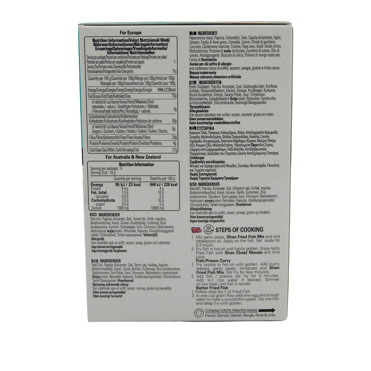 Shan Kruidenmix | Gebakken Vis Kruidenmix | Pittige Mix voor Gebakken Vis | 50 g