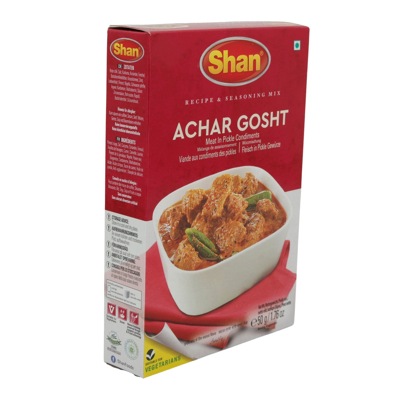 Gewürzmischung Shan | Achar Gosht | Für Fleisch in würziger Pickle-Soße | 50 g SHAN