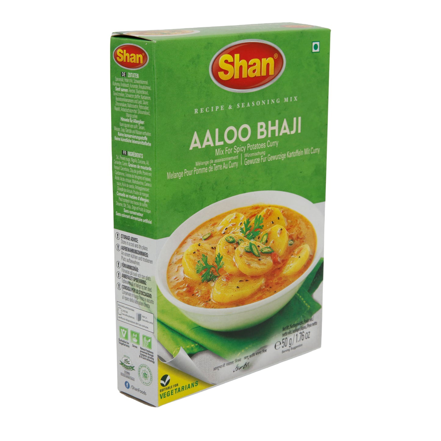 Aloo Bhaji Kruidenmix Shan | Kruiden voor pittige aardappelen met curry | 50 g