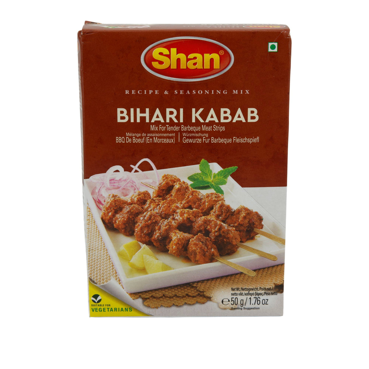 Gewürzmischung Shan | Bihari Kabab Gewürzmischung | BBQ-Würzmix für Fleischspieße | 50 g SHAN