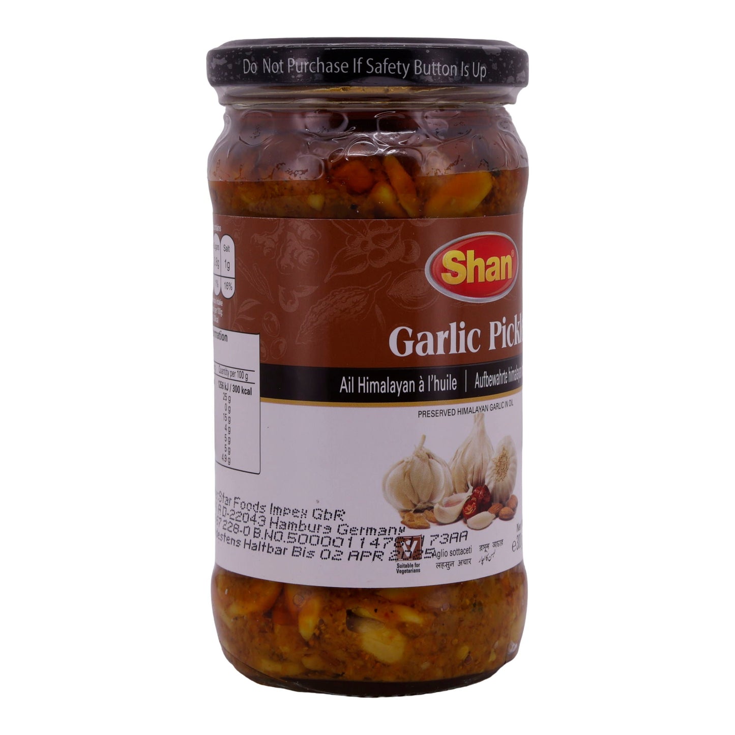 Garlic Pickle Shan | Aufbewahrter Himalaya-Knoblauch | In Öl | 300 g SHAN