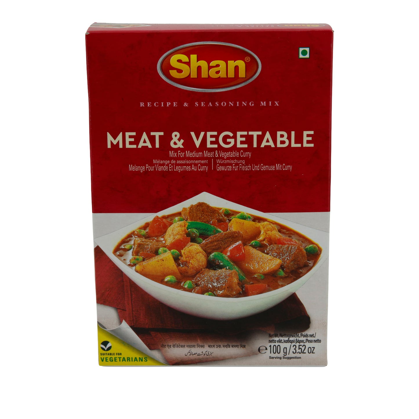Meat & Vegetable Masala Shan | Kruidenmix | Voor vlees- en groentecurry | 100 g