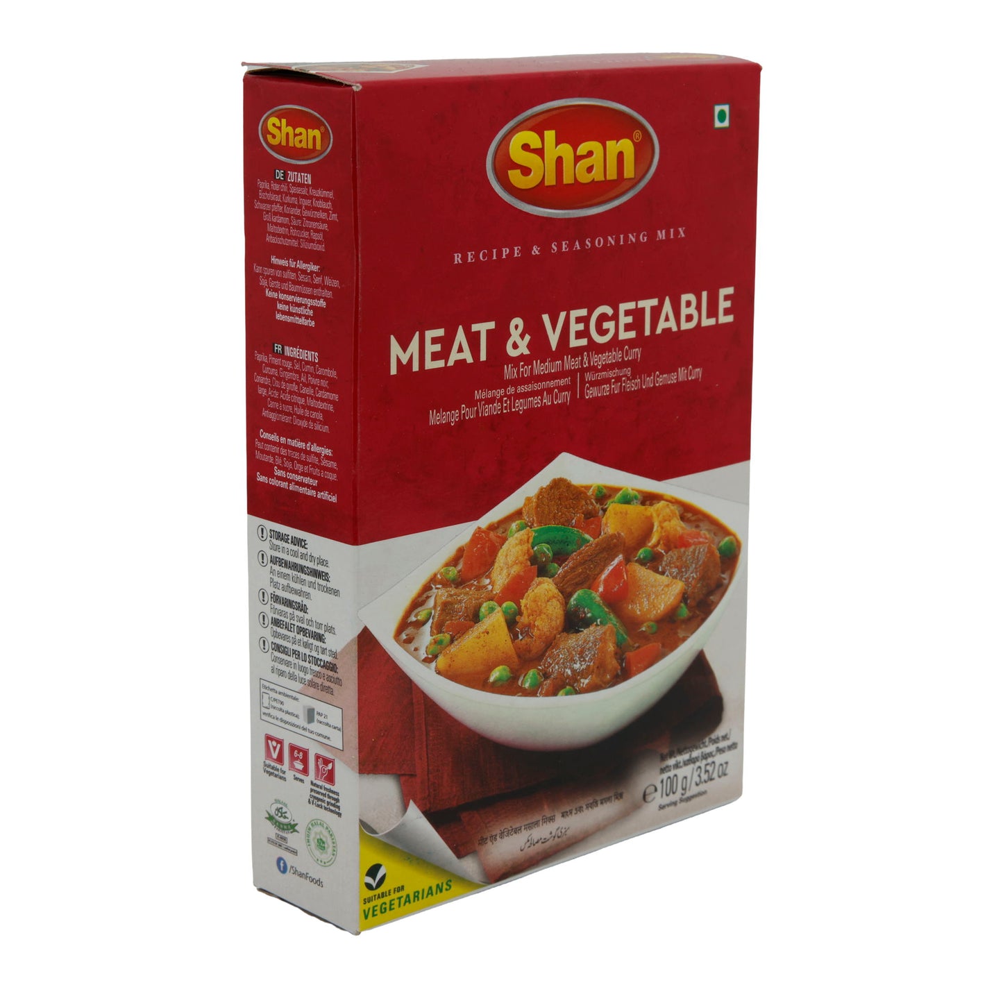 Meat & Vegetable Masala Shan | Kruidenmix | Voor vlees- en groentecurry | 100 g
