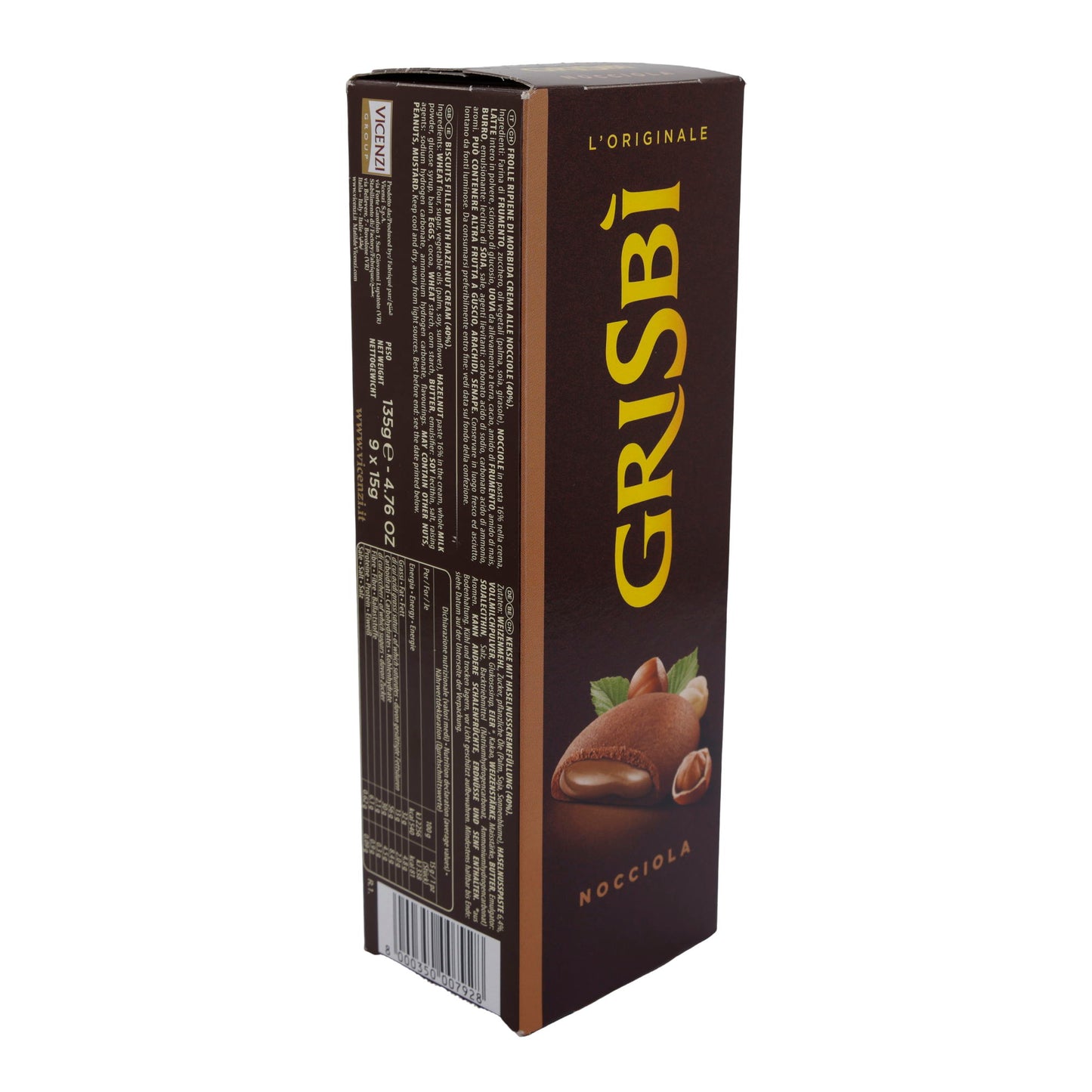 Kekse Grisbì | Nocciola | Italiaans, met romige hazelnootvulling | 135 g