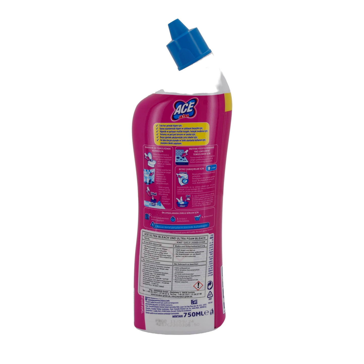 Produit de nettoyage Ace Ultra détergent blanchissant | Fraîcheur des montagnes | 750 ml