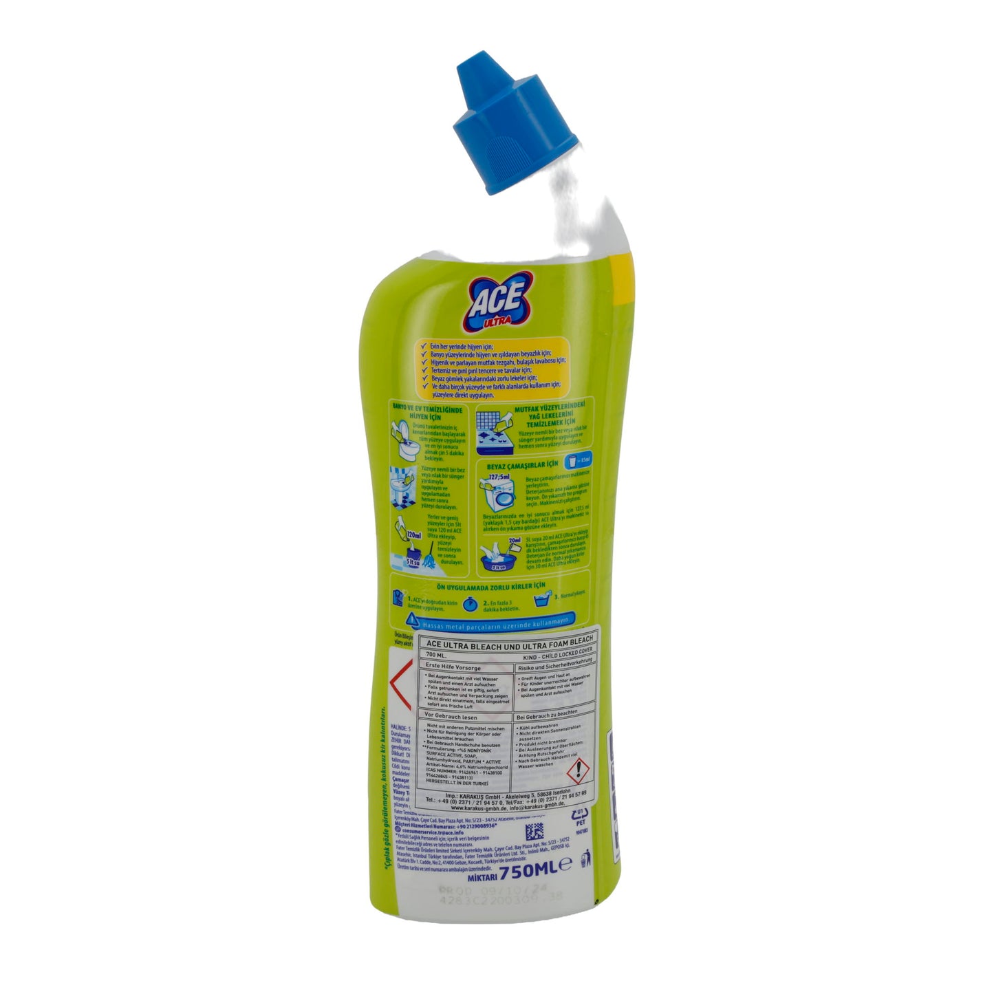 Bleichmittel Ace Ultra Konzentriertes Bleichmittel Zitrone | Bleichmittel | 750 ml