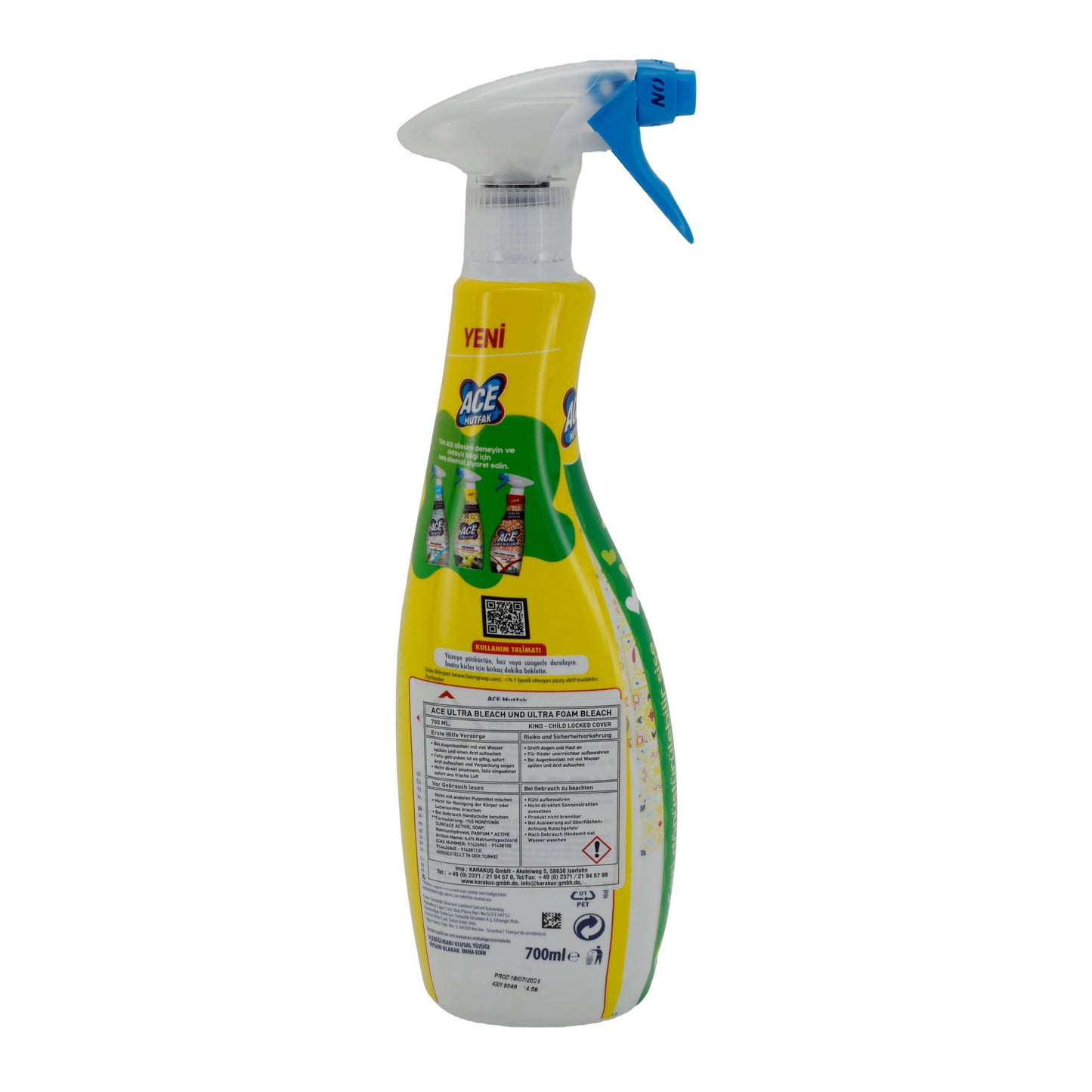 Ace Mutfak Temizleyici Yağ Çözücü | Mutfak Temizleyici | Narenciye Kokusu | 700 ml