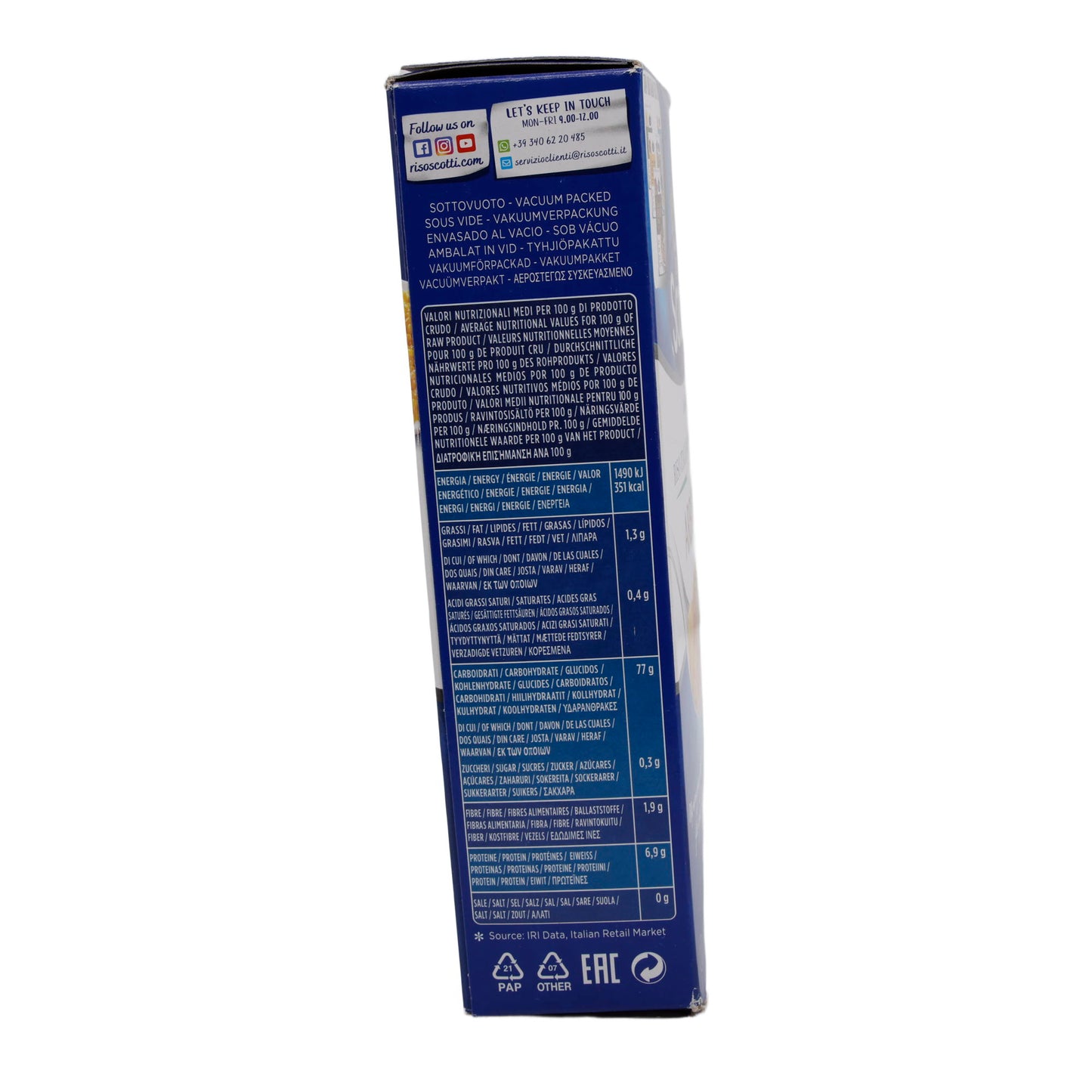 Risotto Rijst Riso Scotti | Grote, zetmeelrijke korrels | Arborio | 1 kg