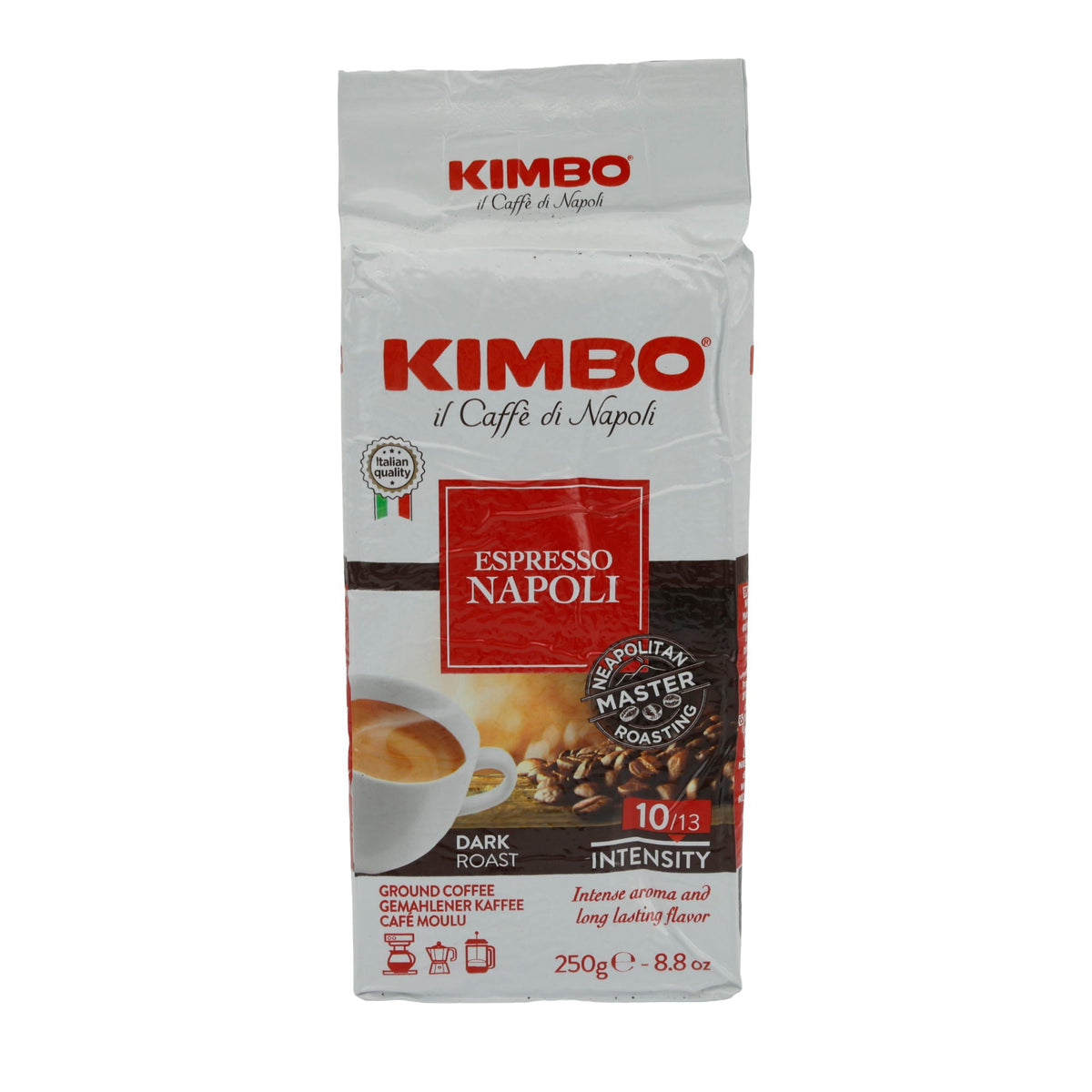 Espresso Kimbo | Napoli | Authentisch, neapolitanisch, intensive Aromen, dunkle Röstung | 250 g KIMBO