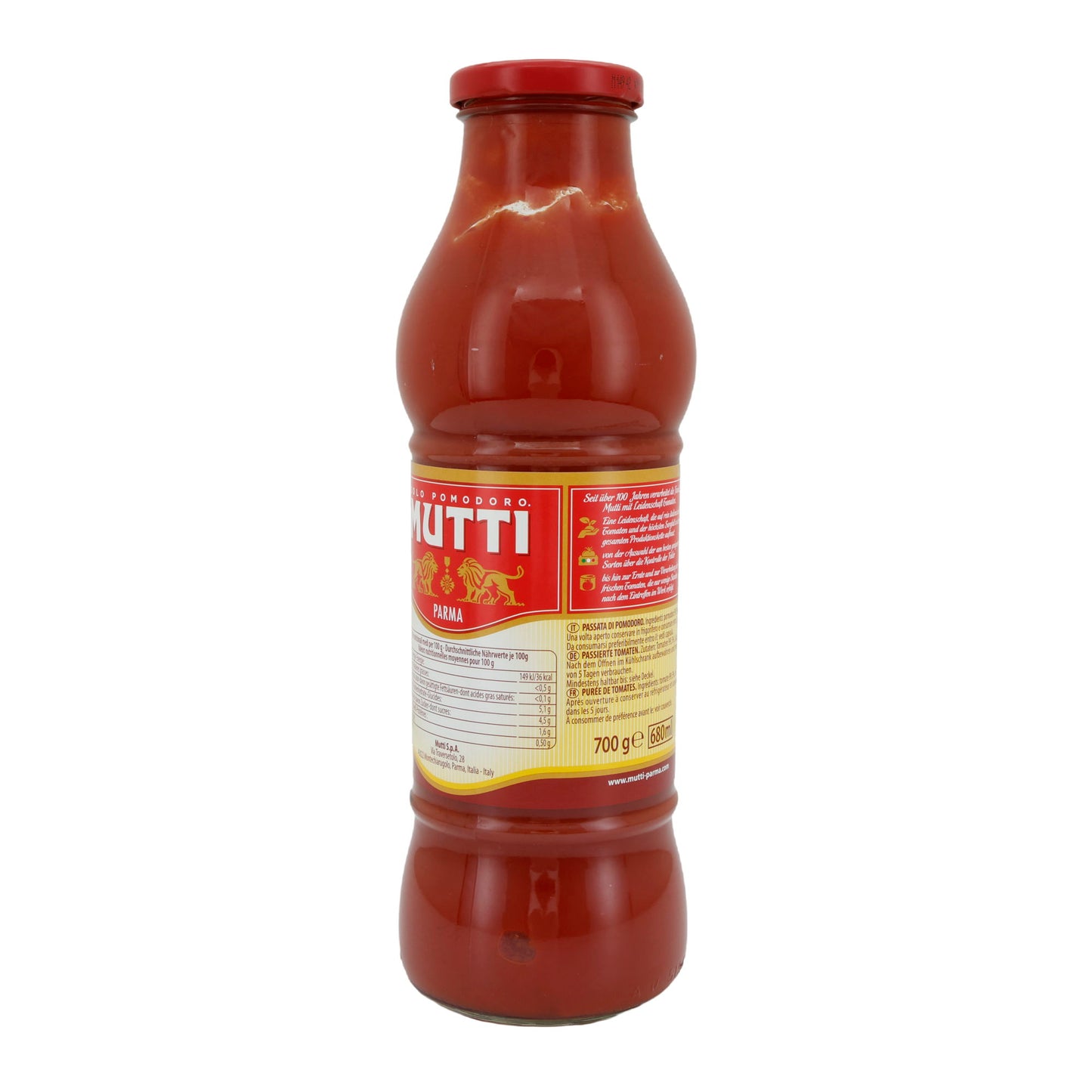 Gepureerde tomaten Mutti | Tomaten | Italiaans, uit Parma | 700 g