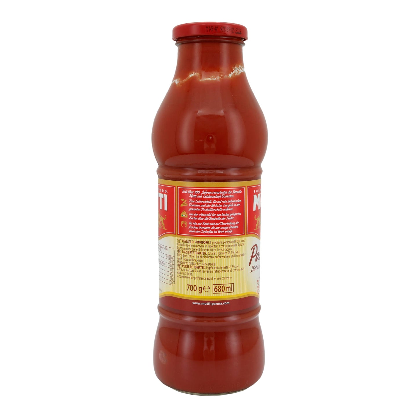 Gepureerde tomaten Mutti | Tomaten | Italiaans, uit Parma | 700 g