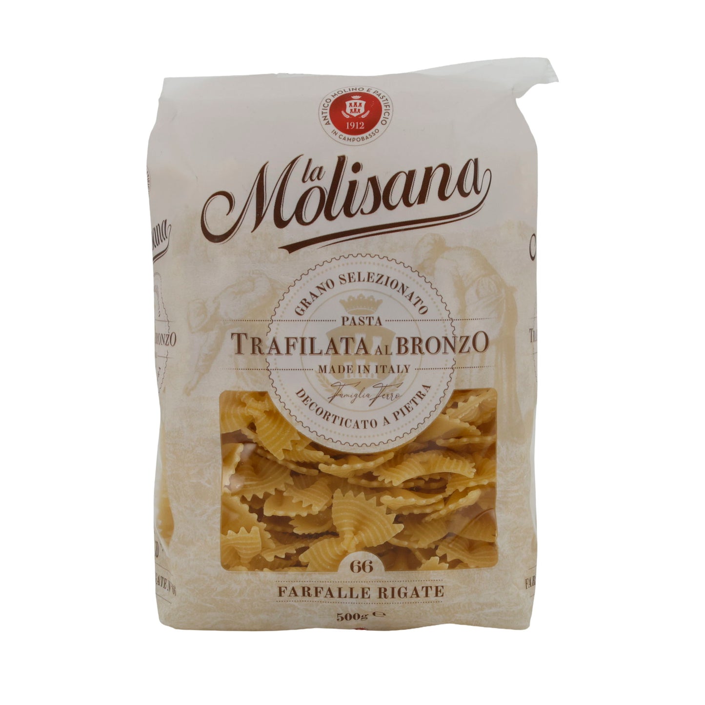 Pasta La Molisana | Farfalle Rigate N°66 | van harde tarwegries | 500 g