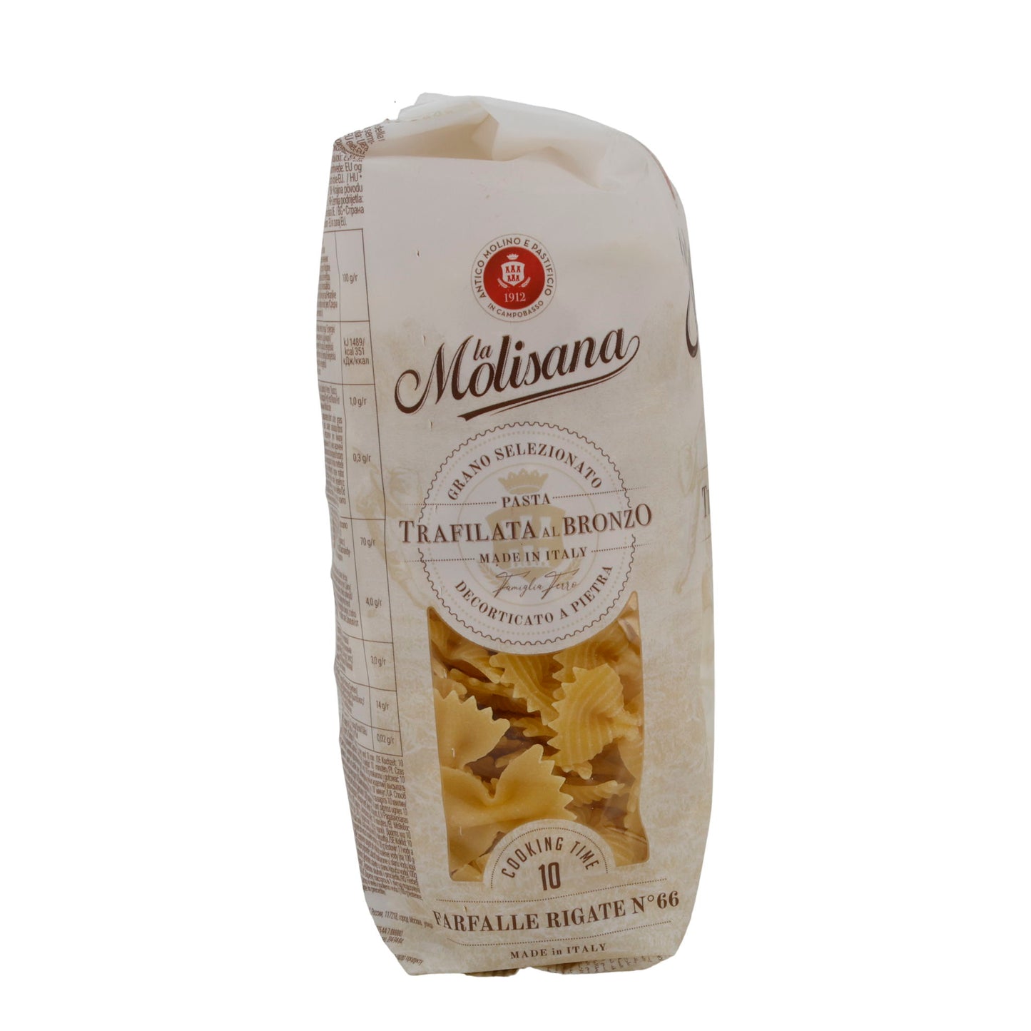 Pasta La Molisana | Farfalle Rigate N°66 | van harde tarwegries | 500 g
