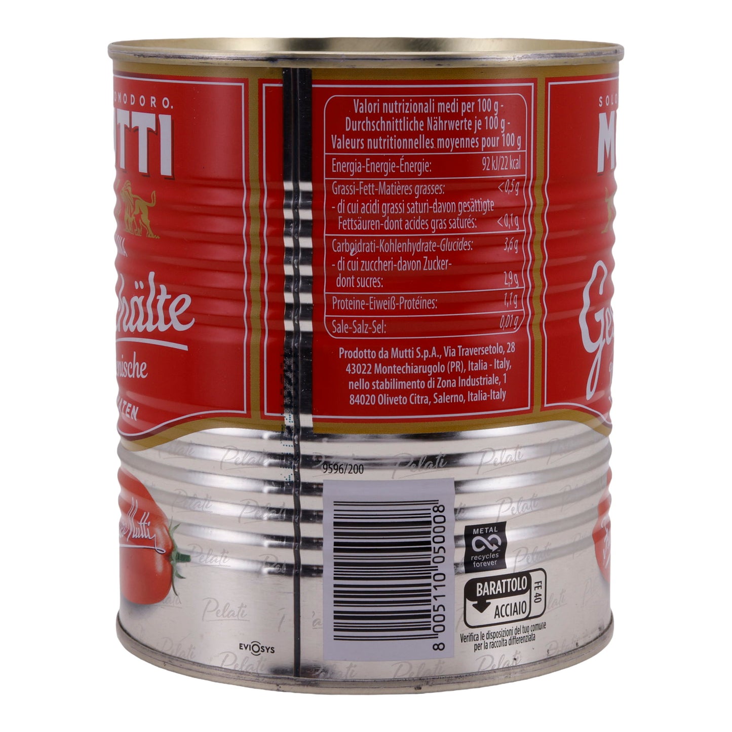Tomaten Mutti | Geschält in Tomatensaft | Italienisch, Qualität | 800 g