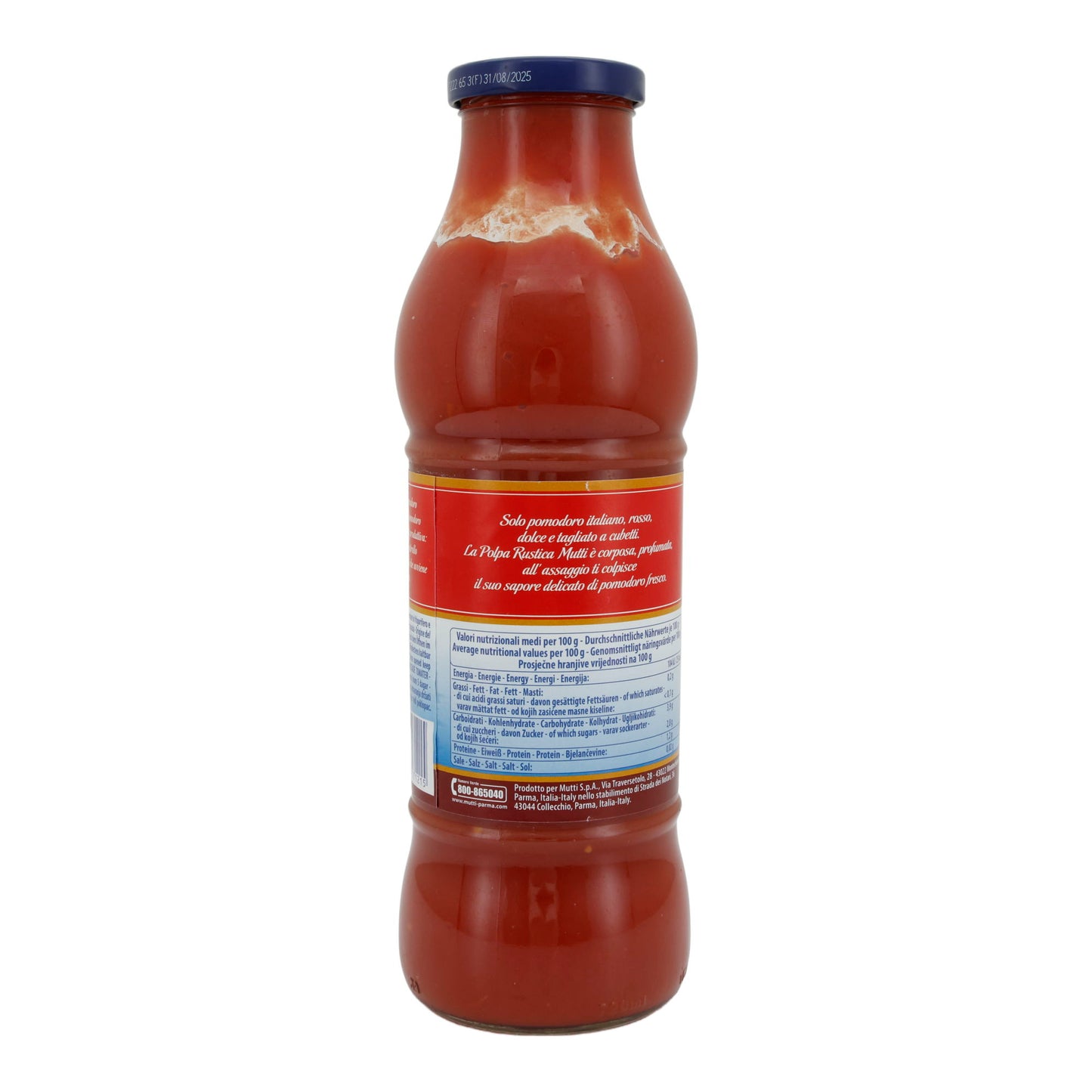 Tomatenmark-Pulpe Mutti | Polpa Rustica di Pomodoro | Hochwertig, authentische Saucen | 690 g