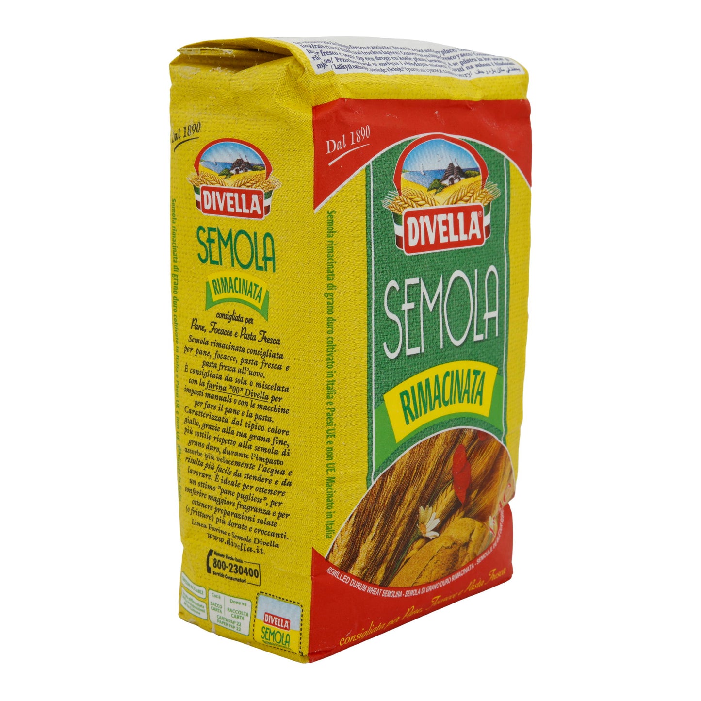 Semola di grano duro Divella | Semola Rimacinata | Perfetta per pane, focaccia e pasta fresca | 1 kg