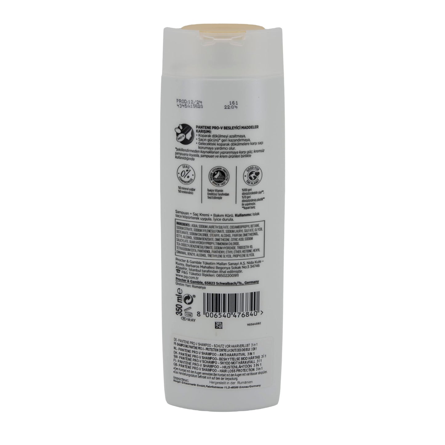 Shampoo Pantene Pro-V Anti-Hair Loss 3in1 Care Shampoo | Shampoo | 350 ml