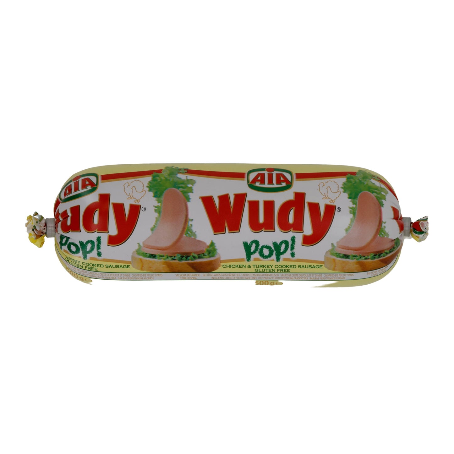 Wurstel di pollame AIA Wudy Pop! | Cotto halal, per hot dog e snack | 500 g