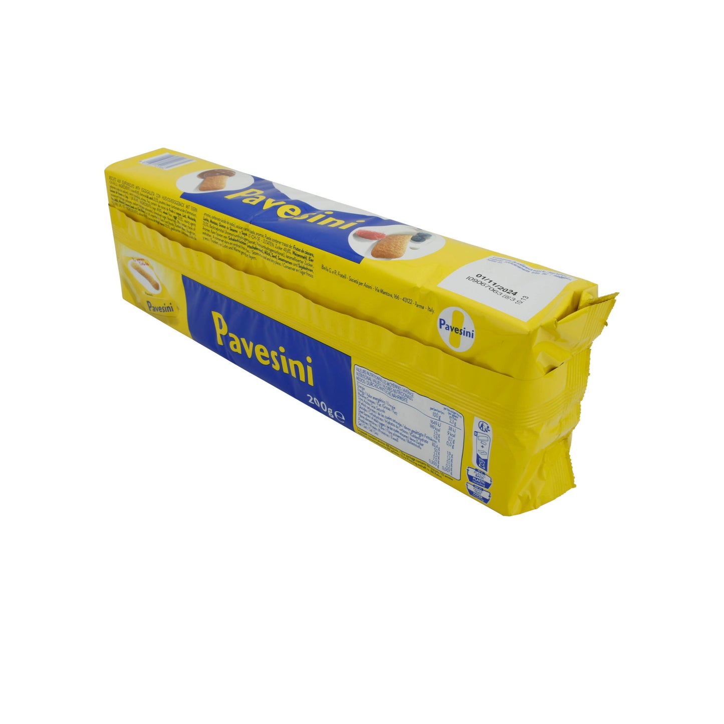 Biskuitstangen Pavesini | 8 Snacks | Lecker, knusprig | 200g