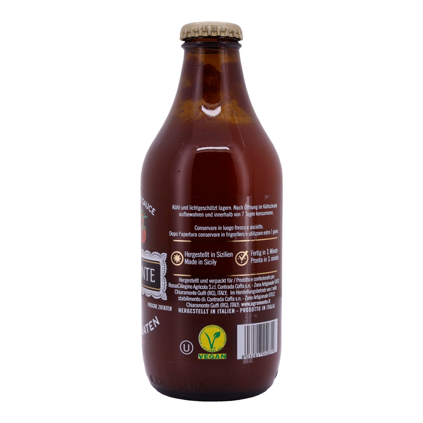 Tomatensauce Agromonte | Kirschtomatensauce | Perfekt für schnelle Gerichte | 330 g