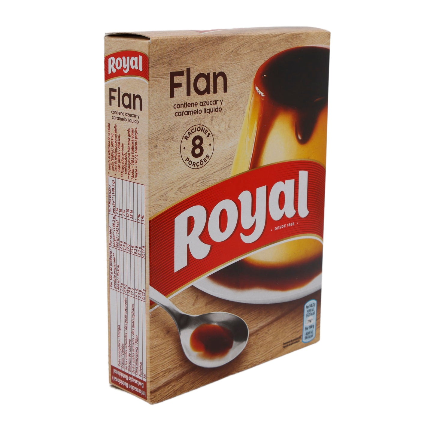 Flan Royal | Mit Karamellsauce | Klassisches Dessert mit cremigem Geschmack, 8 Portionen | 186g ROYAL