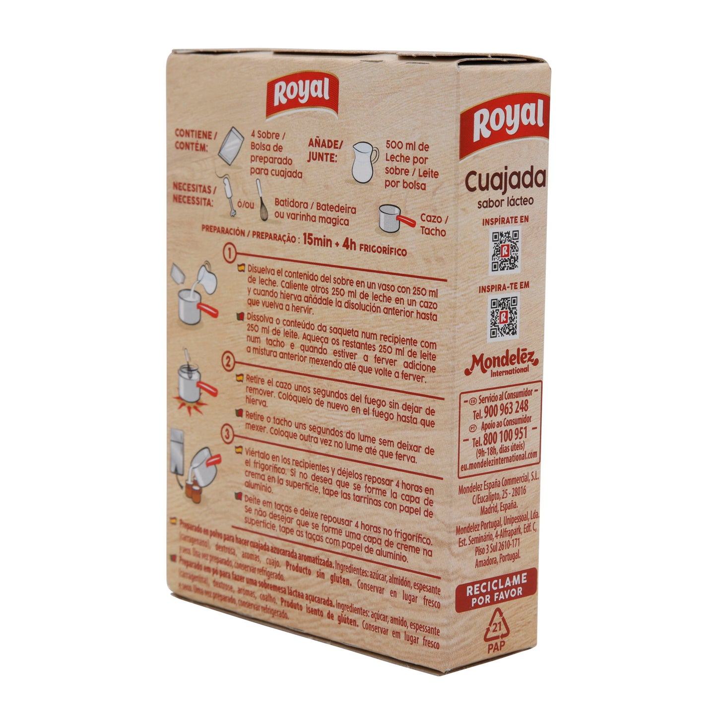 Cuajada Royal | Glutensiz | Hafif süt tadında geleneksel tatlı | 16 Porsiyon
