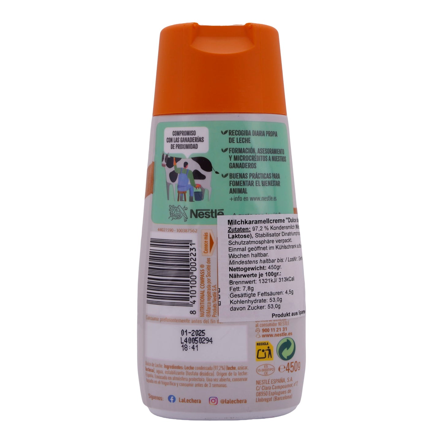 Creme Nestlé La Lechera | Dulce de Leche | Milchkaramellcreme in praktischer Quetschflasche | 450 g