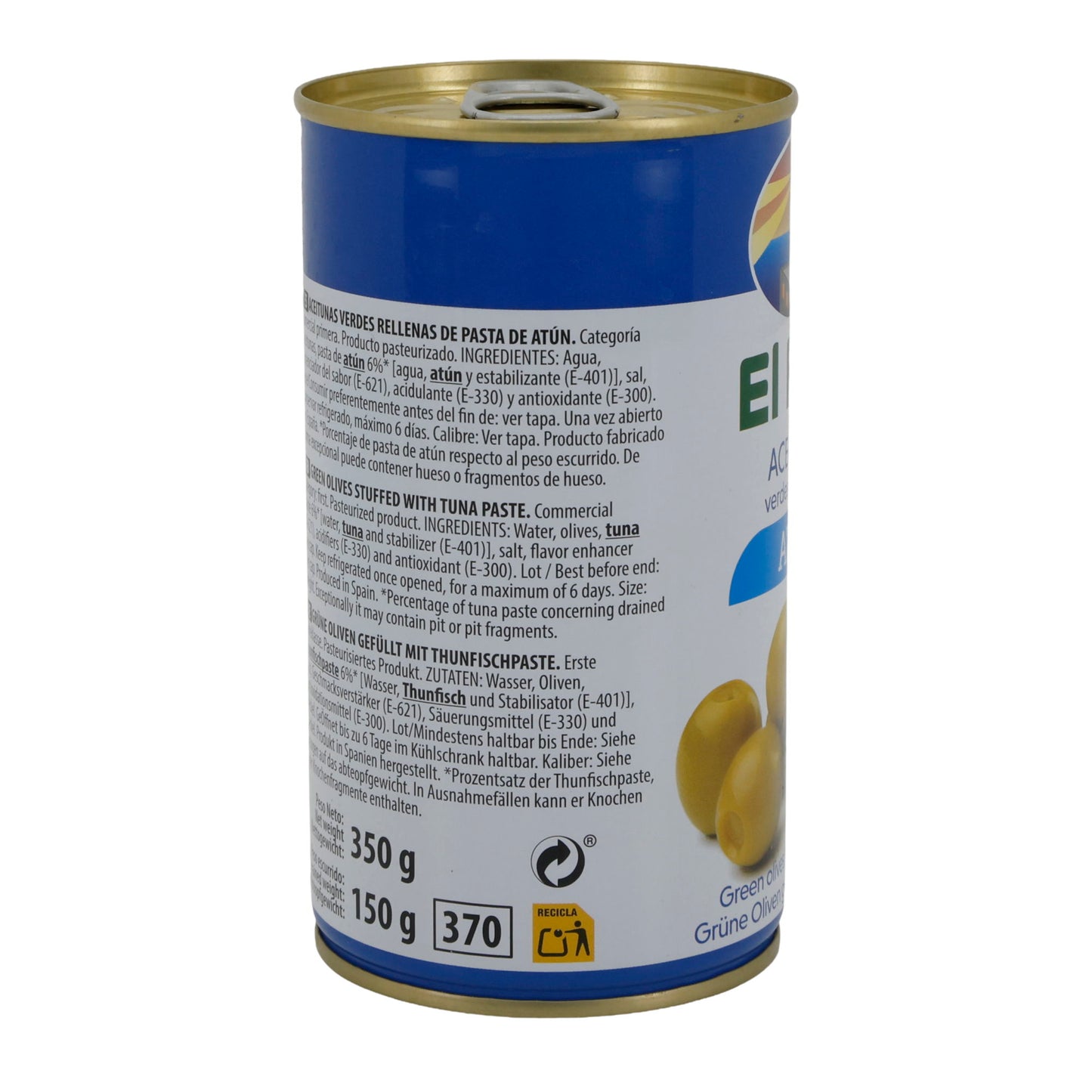 OLIJVEN GEVULD MET TONIJN 350G