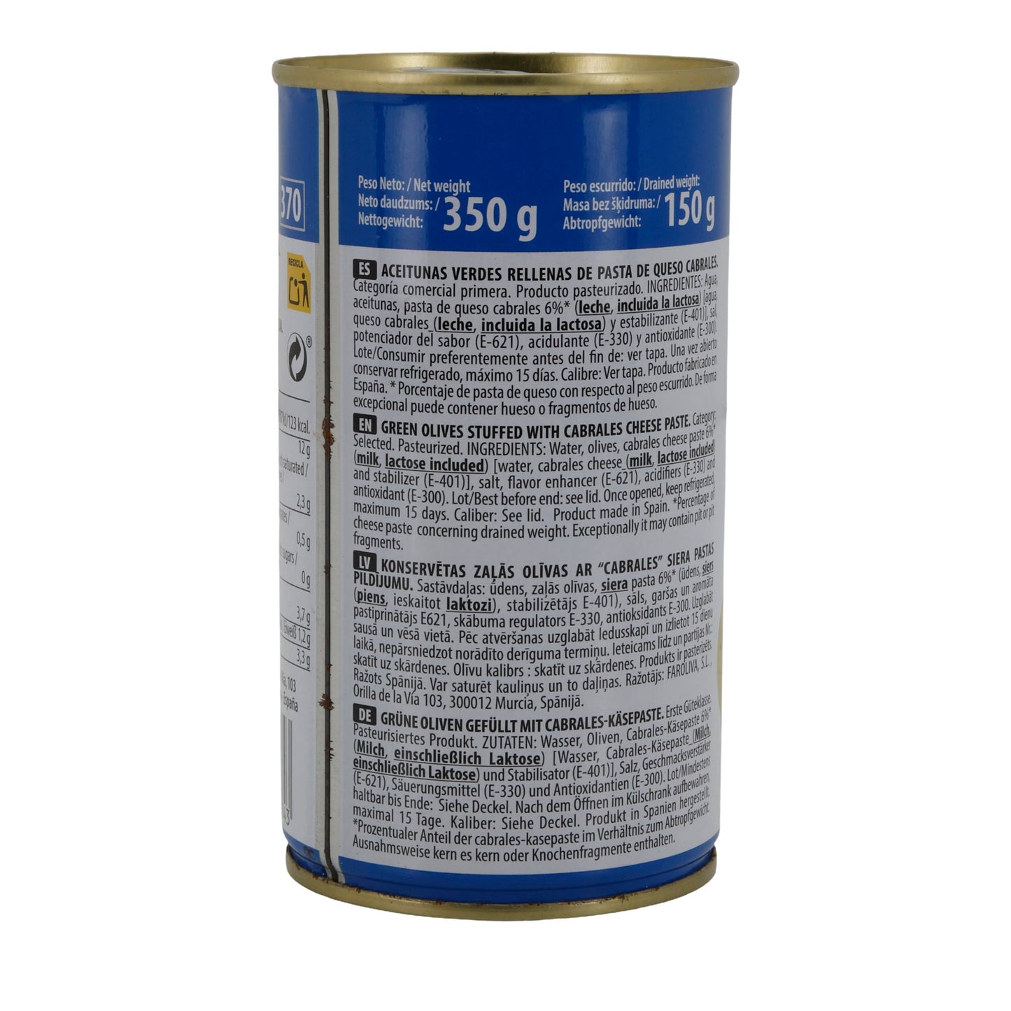 OLIJVEN GEVULD MET KAASPASTEI 350G