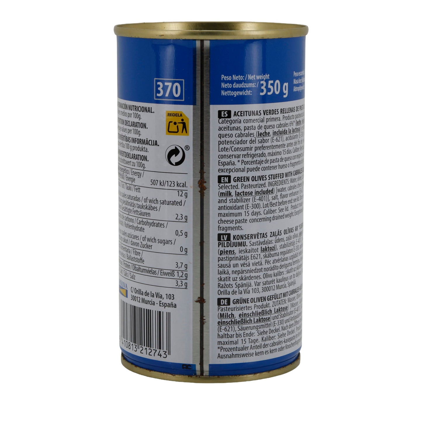 OLIJVEN GEVULD MET KAASPASTEI 350G