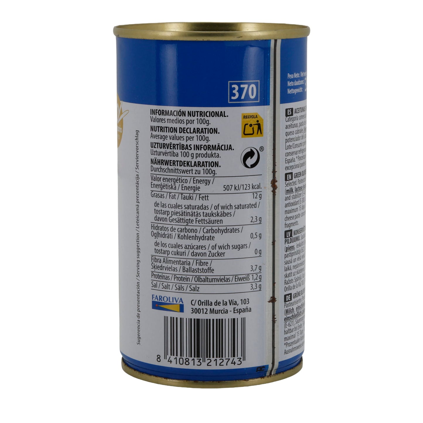 OLIJVEN GEVULD MET KAASPASTEI 350G