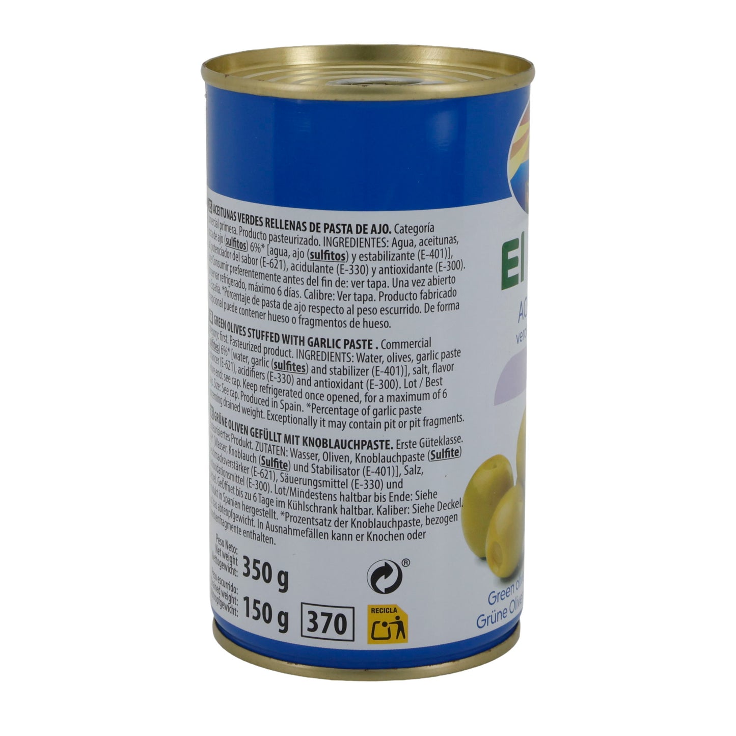 OLIJVEN GEVULD MET KNOFLOOK 350G