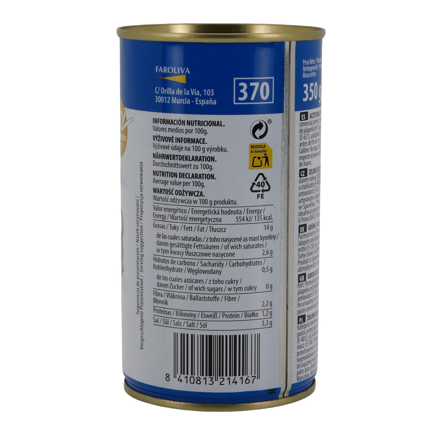 OLIJVEN GEVULD MET JALAPEÑO 350G
