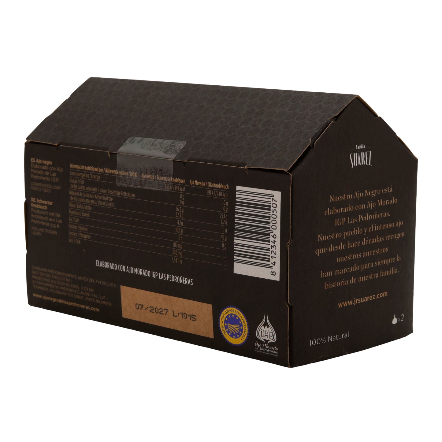 Schwarzer Knoblauch Ajo Negro Familia Suárez – 100 % natürlich (2 Knollen, Spanien)