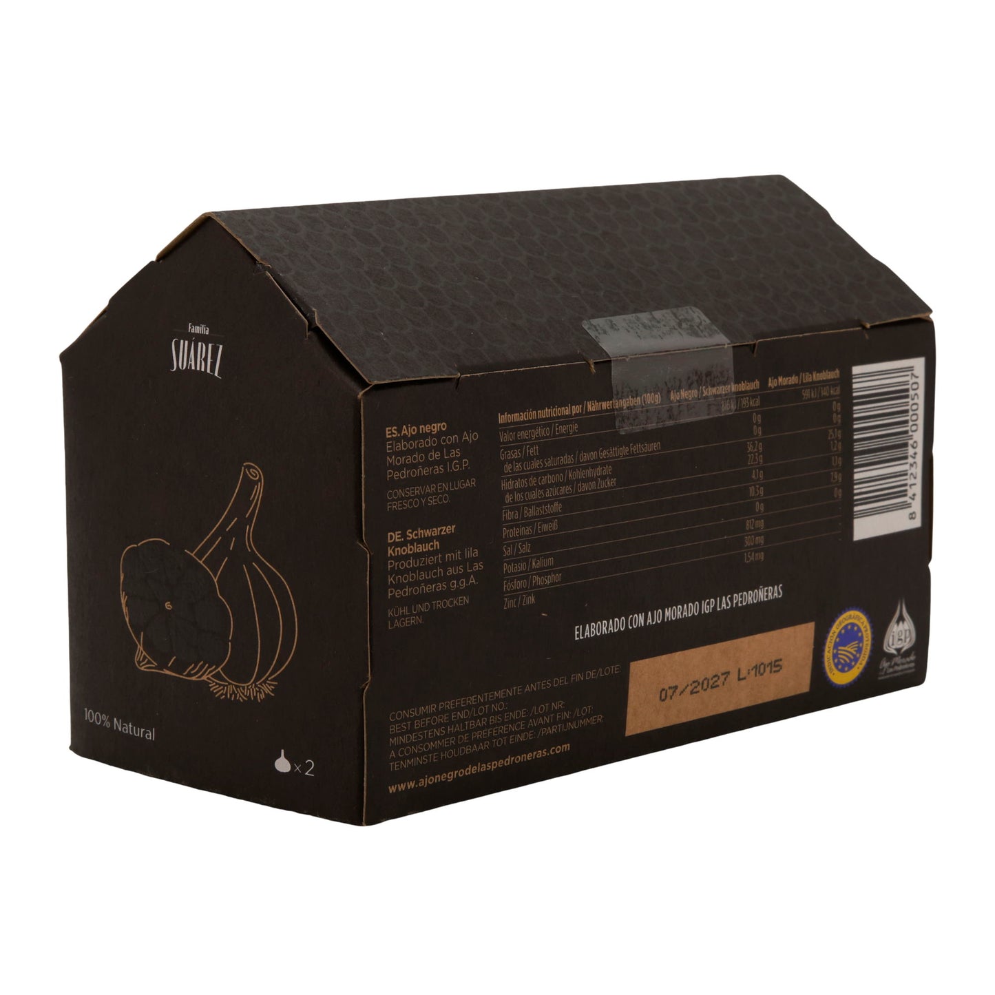 Schwarzer Knoblauch Ajo Negro Familia Suárez – 100 % natürlich (2 Knollen, Spanien)