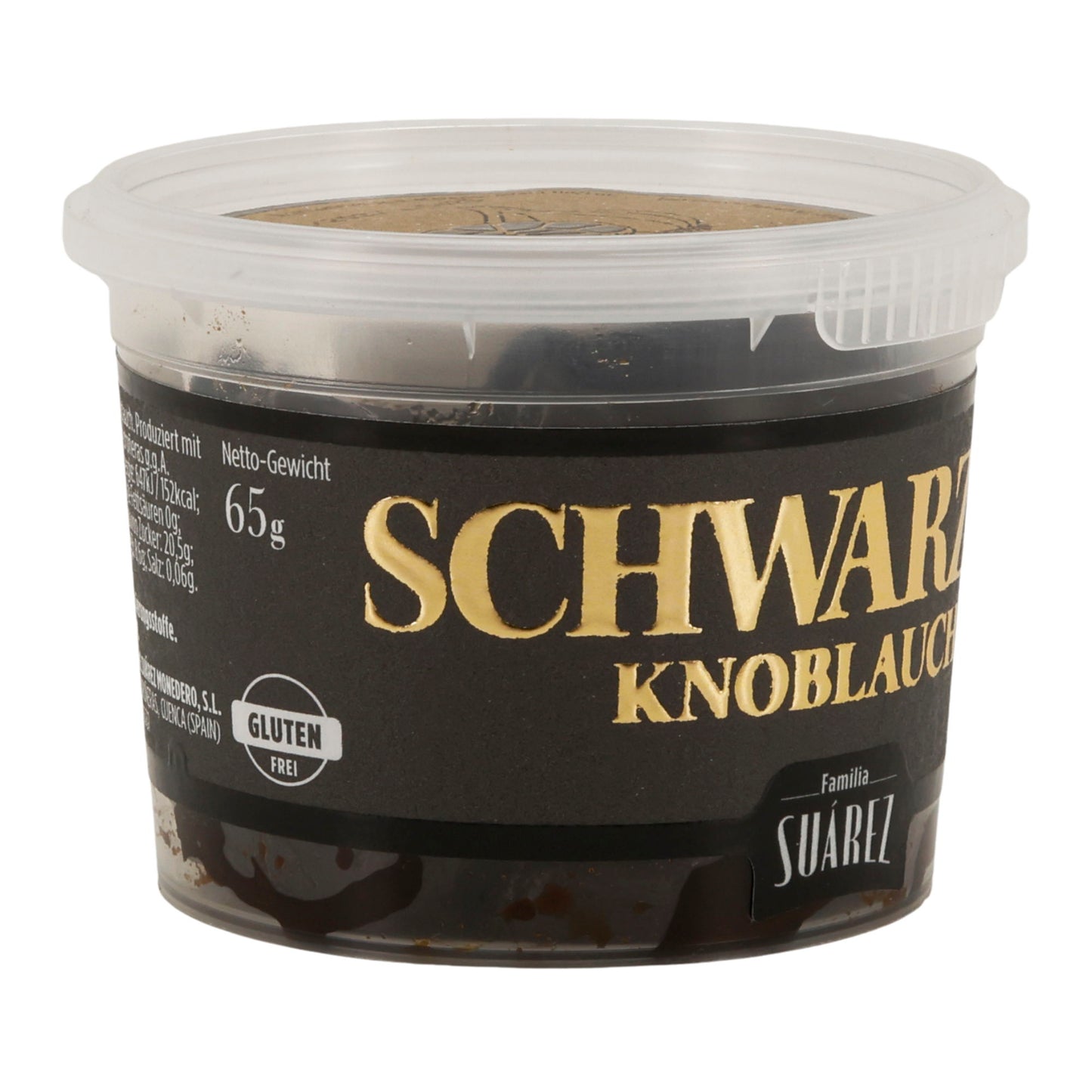 Schwarzer Knoblauch Ajo Negro im Becher – 100 % natürlich (65 g, Familia Suárez, Spanien)