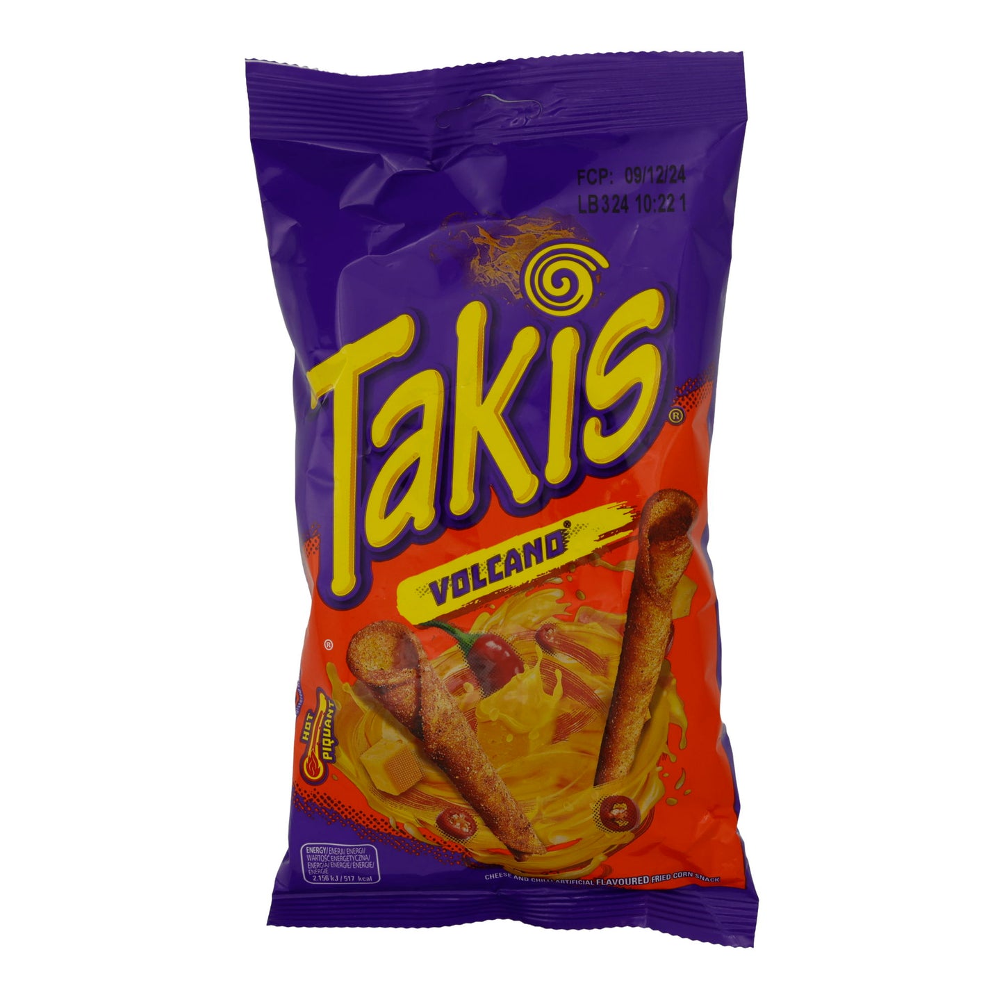 Tortilla-Rollen Takis | Volcano | Scharf, Chili-Limetten-Geschmack | 100g