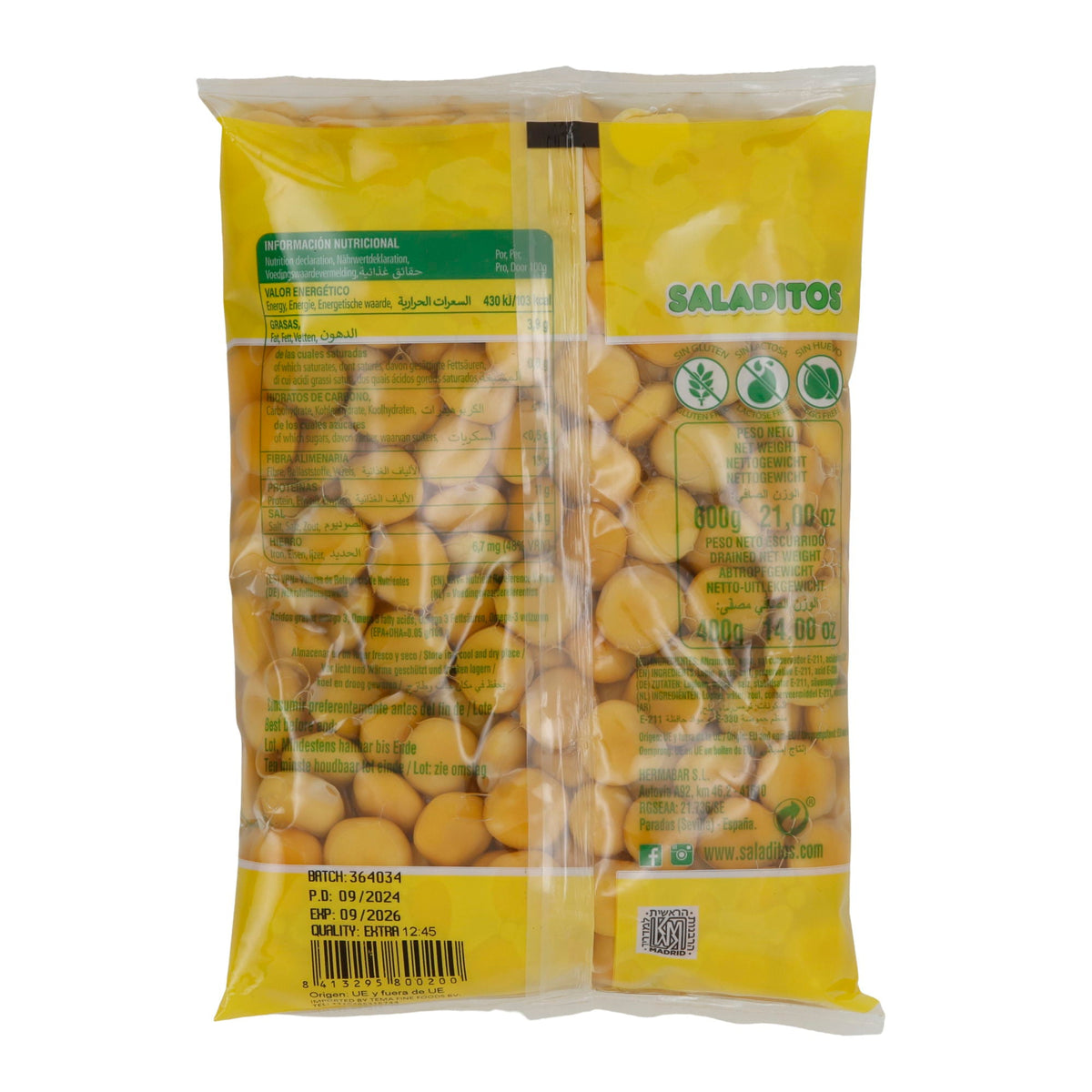 Lupinen Saladitos | Hülsenfrüchte | Eingelegt in Salzlake | 600 g - Taste Your World