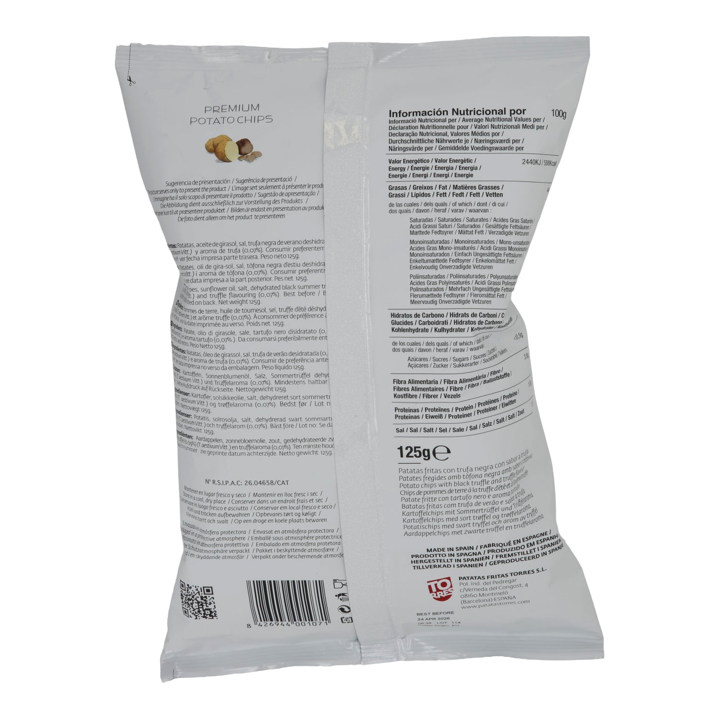 TORRES POTATO CHIPS WITH BLACK TRUFFLE 125G