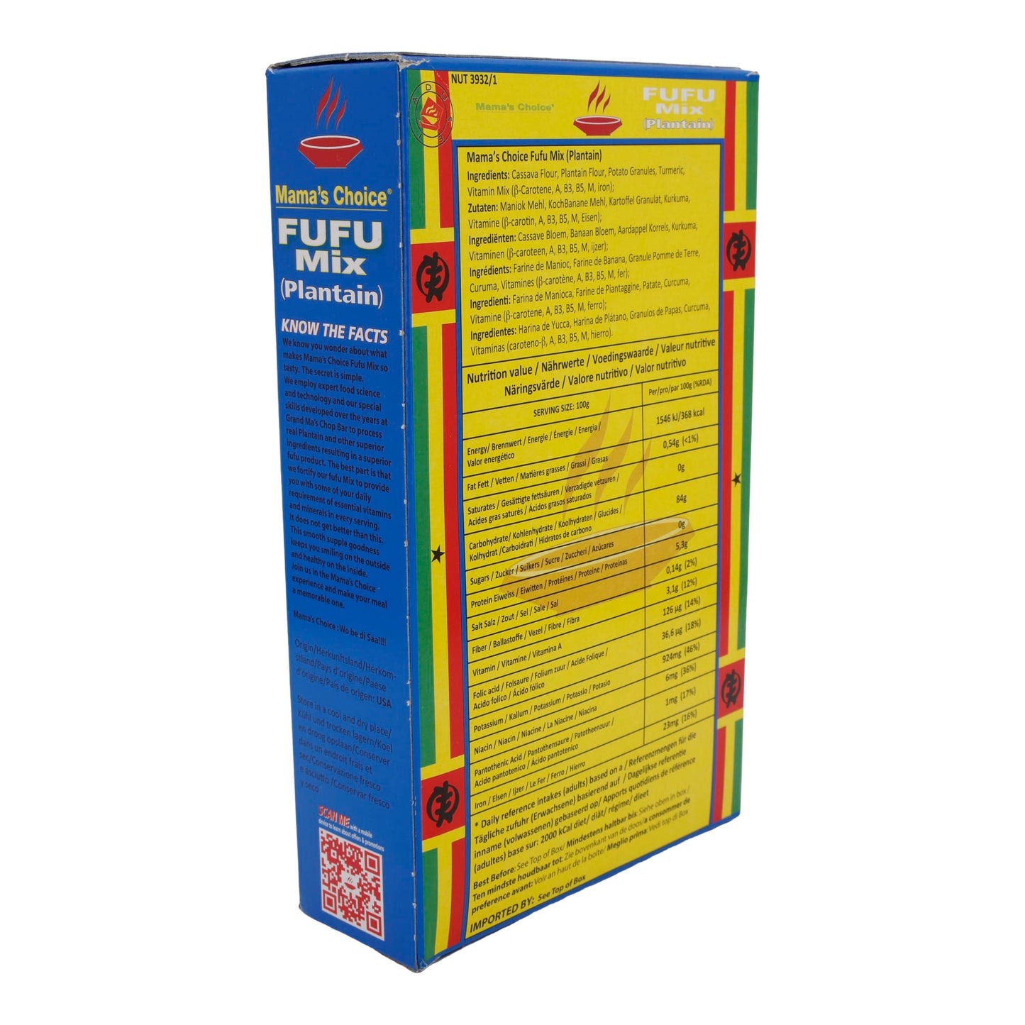 Mix per Fufu Mama's Choice (Platano) | Mix di Farina di Platano Arricchita per Fufu | 624 g