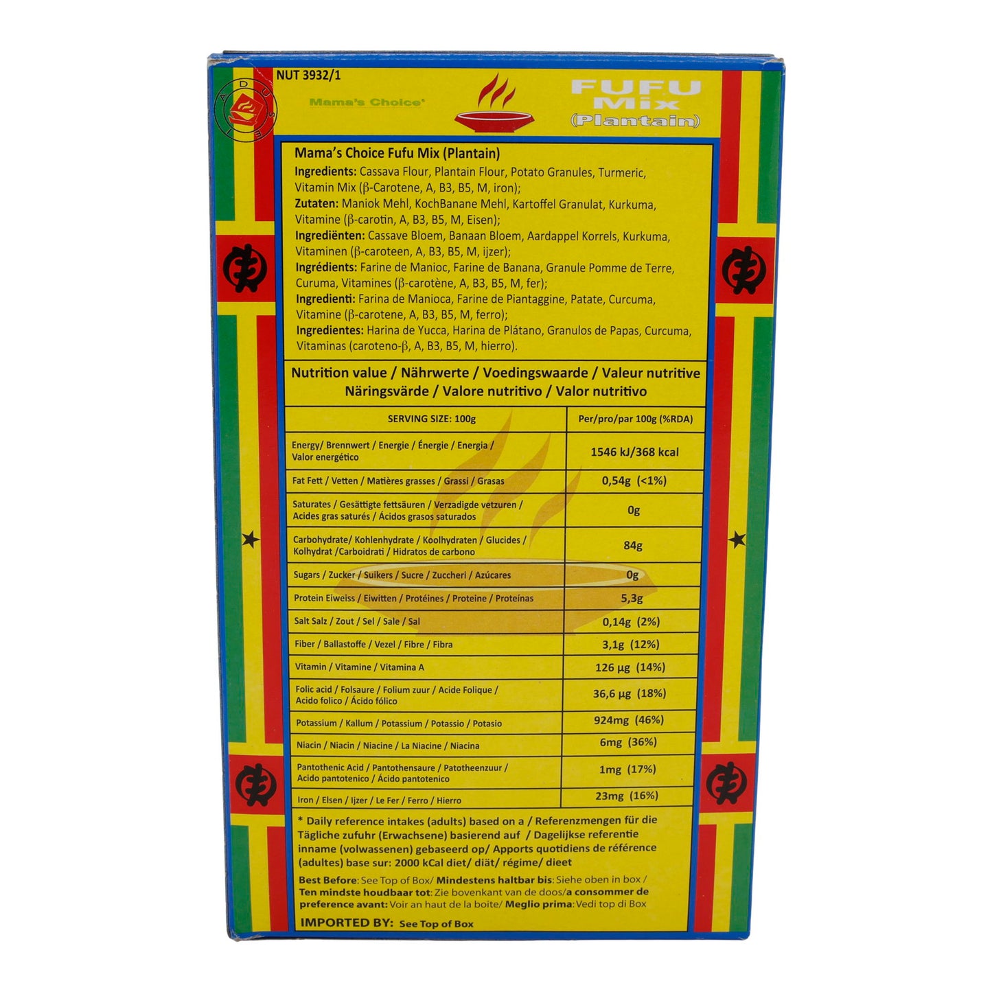 Mix per Fufu Mama's Choice (Platano) | Mix di Farina di Platano Arricchita per Fufu | 624 g