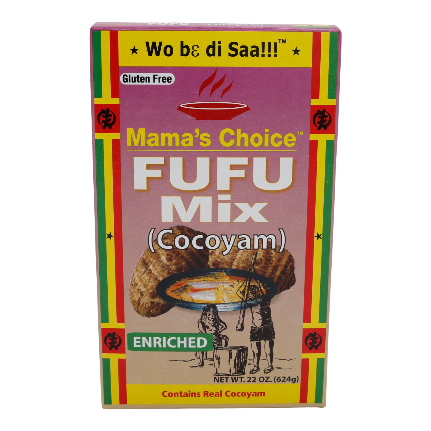 Farina di Fufu Mama's Choice | Mix di Fufu Cocoyam | Senza glutine, arricchito con platano e igname | 624g