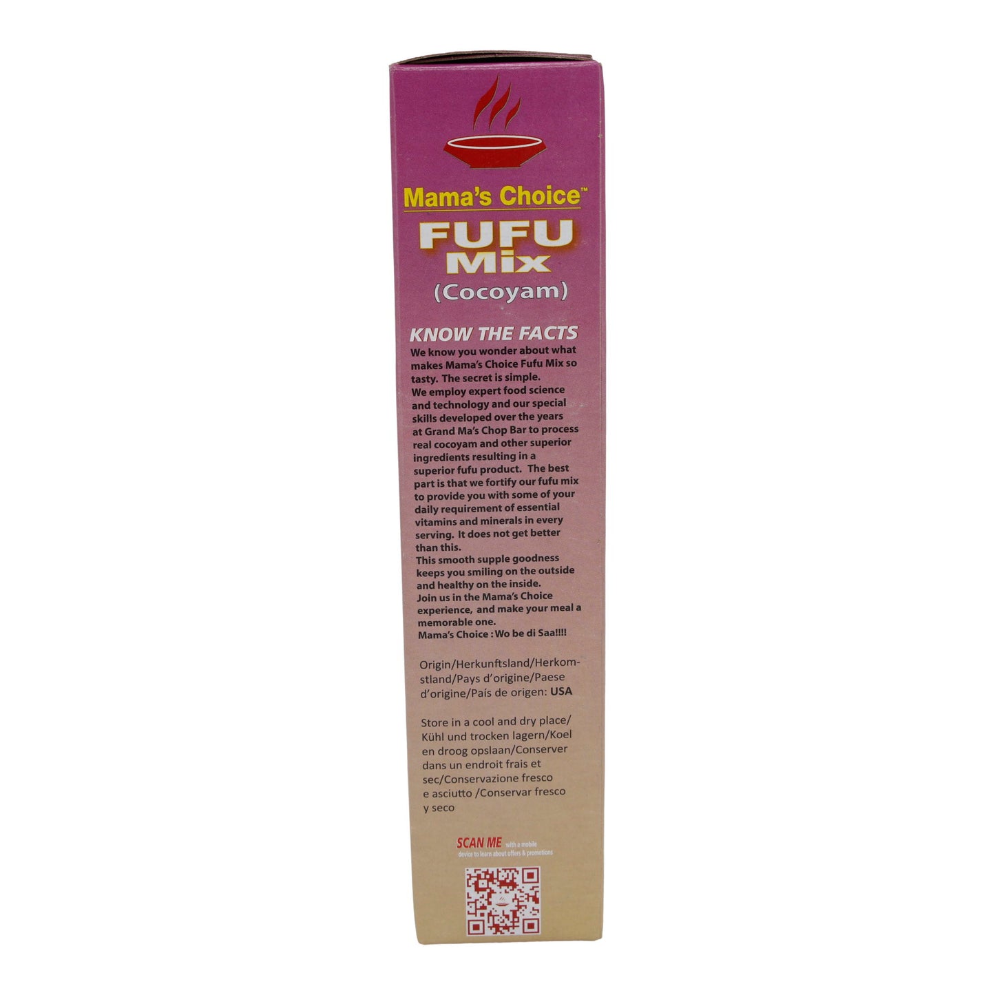 Farina di Fufu Mama's Choice | Mix di Fufu Cocoyam | Senza glutine, arricchito con platano e igname | 624g